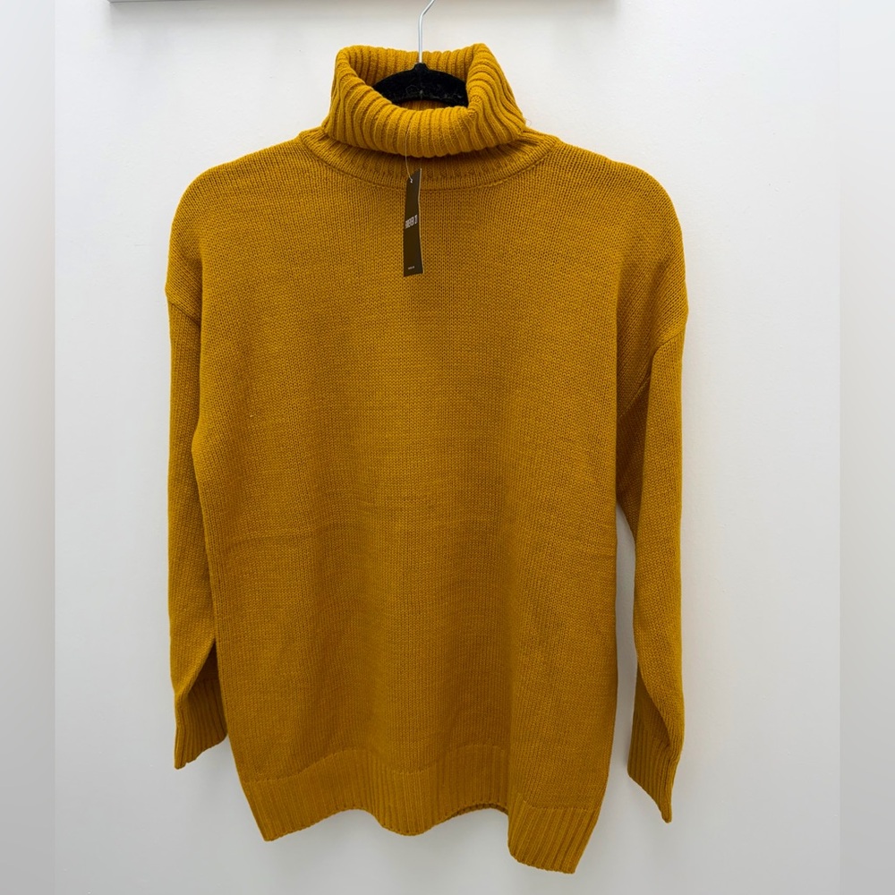 NWT Forever 21 Mustard Yellow Turtleneck Sweater | Cozy Oversized Knit - Picture 6 of 6